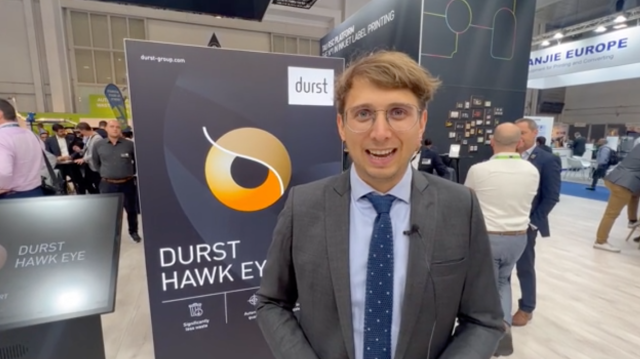 Log of Durst Group product manager Martin Leitner discusses Durst Hawk Eye technology launched at Labelexpo