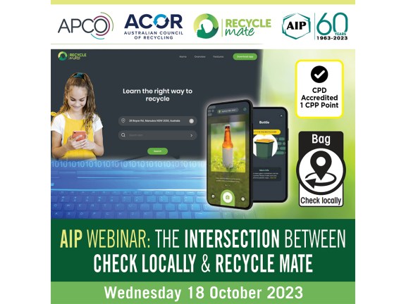 The Australian Institute of Packaging (AIP) has organised a webinar to provide more details about the partnership between Recycle Mate and APCO