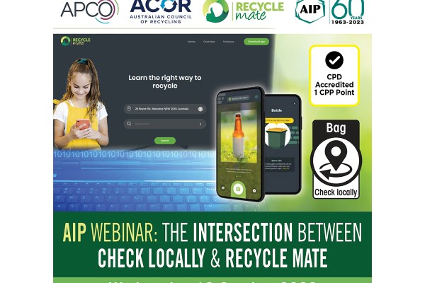 The Australian Institute of Packaging (AIP) has organised a webinar to provide more details about the partnership between Recycle Mate and APCO